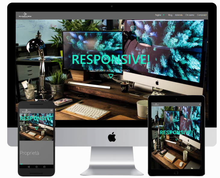 esempio di sito web responsive visualizzabile da desktop, smartpone e tablet